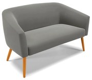 Namoradeira 02 Lugares Stella Suede Pés Palito Castanho D03 - D'Rossi - Grafite