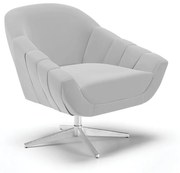 Kit 02 Poltronas Giratória Giovana Suede Base Cromada D03 - D'Rossi - Cinza