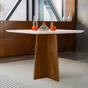 Mesa de Jantar Retangular 120cm 4 Lugares Zuma Ypê/Off N02   - Mpozena