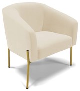 Poltrona Decorativa Pé de Ferro Dourado Stella Linho D03 - D'Rossi - A19 Bege