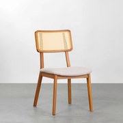 Cadeira Lalá Encosto Palha Creme - Marfim