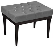 Puff Decorativo Londres Retangular Suede Grafite Com Strass - D'Rossi