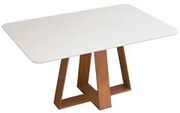 Mesa de Jantar Retangular 160cm Kiara D04 Freijó/Off White - Mpozenato