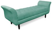 Recamier Olinda Suede 160 cm Pés Torneados Tabaco - D'Rossi - Azul Turquesa