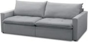 Sofá Cama Casal Retrátil 208cm Carly F05 Linho Cinza - Mpozenato