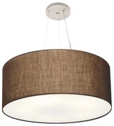 Lustre Pendente Cilíndrico Md-4135 Cúpula em Tecido 70x30cm Café - Bivolt
