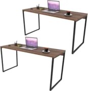Kit 2 Mesas de Escritório Office 150cm Estilo Industrial Prisma C08 No