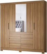 Guarda Roupa Casal 4 Portas 6 Gavetas Cadis D02 Amendola Touch - Mpoze