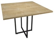 Mesa de Jantar 04 Lugares Jade 90 cm Natural Base Metálica Industrial Preto M05 - D'Rossi