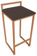 Banqueta Pietra Suede Base Cobre D03 - D'Rossi - Marrom