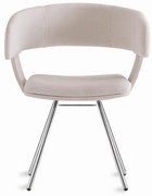 Cadeira Inhotim Assento Estofado Rustico Cru Base Cromada - 55876 Sun House