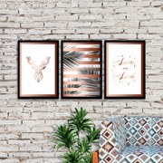 Kit 03 Quadros Decorativos "Love And Love" 43x33 Cm Cada - D'Rossi