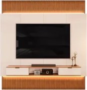 Painel Para TV 85 Pol Canelado Extensível Piso ao Teto D04 Off White/F