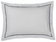 Jogo 2 Fronhas Kacyumara 200 Fios Festone Classico 50x70cm - Branco e Marinho  Branco e Marinho