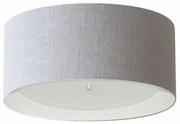 Plafon Cilíndrico Md-3161 Cúpula em Duplo Tecido 50x25cm Cinza / Branco - Bivolt