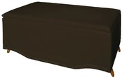 Calçadeira Baú Casal 140cm Greta Pés Palito Suede Marrom - Sheep Estofados