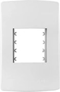 Placa 4x2 Com Suporte 2 Módulos Branco Siena