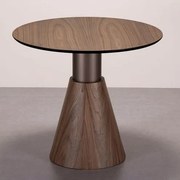 Mesa Lateral Pricely Redonda Nogueira e Bronze - 78240 Sun House