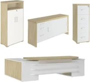 Conjunto Escritório Home Office 4 Peças Corp A06 Carvalho/Branco - Mpo