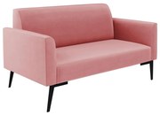 Sofá Namoradeira Pés Villach Marisa Suede   - Rose