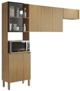 Armário de Cozinha Compacta 251cm Laura Plus Freijó Z06 - Mpozenato