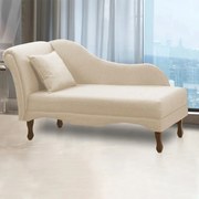 Divã Recamier Pés Retrô Medelin 150cm Linho E03 - D'Rossi - Bege