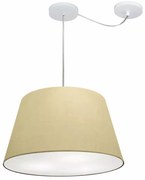 Lustre Pendente Cone Com Desvio Md-4279 Cúpula  21/30x40cm Algodão Crú - Bivolt