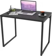 Mesa de Escritório Office 90cm Estilo Industrial Prisma C08 Preto Onix
