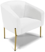 Cadeira Sala de Jantar Pé de Ferro Dourado Stella Sintético D03 - D'Rossi - Branco