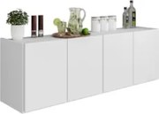 Balcão de Cozinha Suspenso 118cm 4 Portas Monna Branco Z34  - Mpozenat