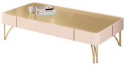 Mesa de Centro Rennes Decorativa MDP/MDF Pés de Aço Off White/Champagne G26 - Gran Belo