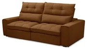 Sofá Retrátil Reclinável 3 Lugares 210cm Damy F05 Veludo Terracota - M