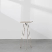 Mesa Lateral Fancy Redonda 26x58cm – Areia