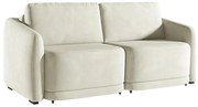 Sofá Cama Modulado Retrátil e Reclinável Decorativo Varsóvia 176cm Veludo Bege G33 - Gran Belo