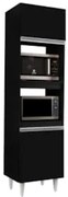 Paneleiro Cozinha Torre Quente 56cm Colorado Preto - Lumil Móveis