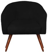 Poltrona Bianca com Tressê Suede Pés Palito Castanho C05 - D'Rossi - Preto