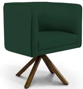 Poltrona Decorativa Giratória Base Giromad Madeira Betina C-117 Linho