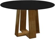 Mesa De Jantar Redonda 6 Lugares 135cm Ella N02 Ypê/Preto - Mpozenato