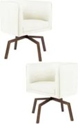 Kit 2 Poltronas Decorativas Base Ka Madeira Betina C-26 Corano Bege -