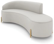 Sofá 4 Lugares Orgânico 220cm Pé Dourado Morgan Veludo D03 - D'Rossi - Cinza