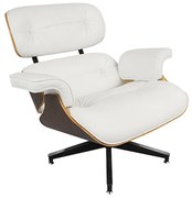 Poltrona Charles Eames - Branca com Tabaco