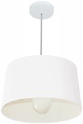 Lustre Pendente Cone Md-4241 Cúpula em Tecido 30/45x40cm Branco - Bivolt