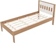Cama de Solteiro Madeira CM8006 Amêndoa/Branco - Tecno Mobili