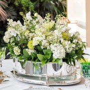 Centro de Mesa Classic Grande com Cordão Croisé e Présentoir em Espelho St James - Prata  Prata