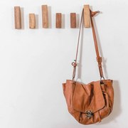 Conjunto com 6 Ganchos de Parede Ponto e Vírgula - Freijó