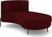Chaise Longue Divã 164cm Braço Esquerdo Logus D06 Veludo Vermelho - Mp