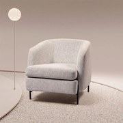 Poltrona Decorativa Sala de Estar Salem Pés Metálicos Bouclê Rústico Cinza G92 - Gran Belo