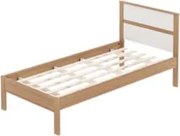 Cama de Solteiro Madeira CM8004 Amêndoa/Branco - Tecno Mobili