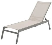 Espreguicadeira Tenorio Tela Bege Base Amendoa 200cm - 60559 Sun House