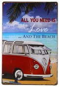 Quadro Placa Metal Decorativa Vintage Love And Beach 20x30cm F04 - D'Rossi
